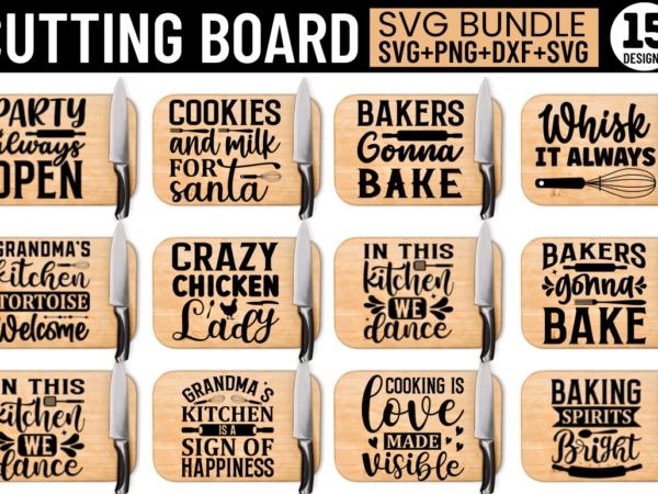 Cutting Board Designs SVG Bundle