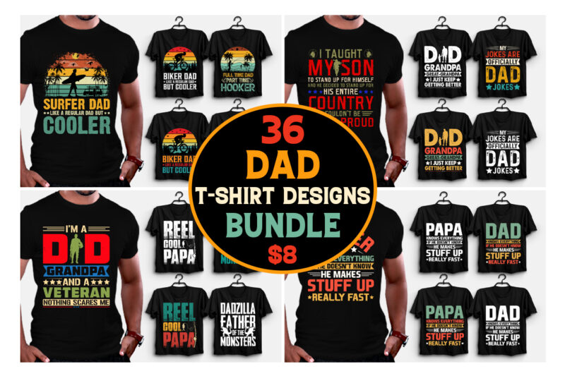 Dad Father’s Day T-Shirt Design Bundle-Amazon Best Selling T-Shirt Design Bundle