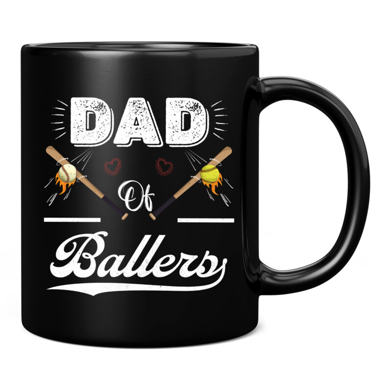 Dad of Ballers Dad of Baseball And Softball Player For Dad T-Shirt PC