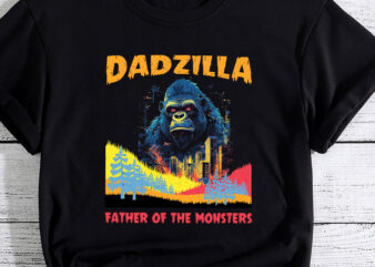 Dadzilla Retro Sunset Gorilla Father Of The Monsters Poster 1