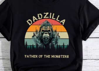 Dadzilla Retro Sunset Gorilla Father Of The Monsters Poster