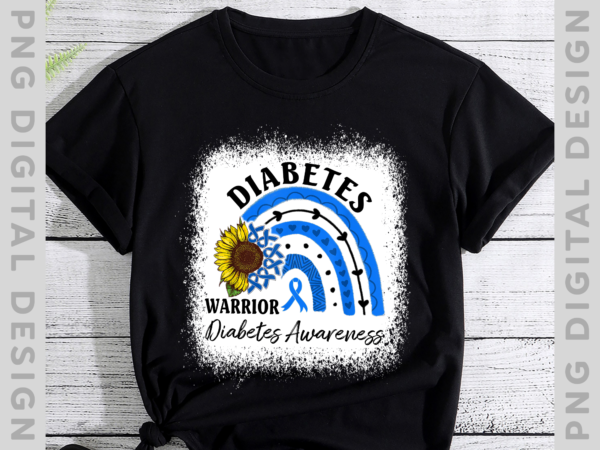 Diabetes warrior blue ribbon t1d type 1 diabetes awareness nh t shirt vector illustration