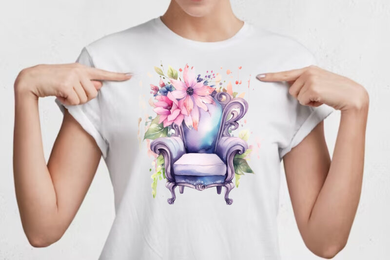 Fairy Flower Chair, Fairy Flower Chair Watercolor, Fairy Flower Chair Watercolor Clipart, Fairy Flower Chair Watercolor Clipart Bundle, Fairy Flower Chair Clipart, Fairy Flower Chair Bundle, Fairy Flower Chair Sublimation,