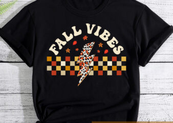Fall Vibes Leopard Pumpkin Autumn Season Retro Vintage NC t shirt graphic design