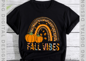 Fall Vibes Leopard Pumpkin Autumn Season Vintage Rainbow NH