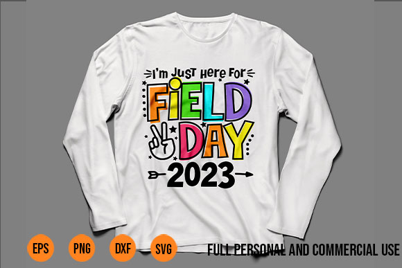 Field Day Clipart svg png Just Here For Field Day 2023 Peace Sign Teacher Students T-shirt Design