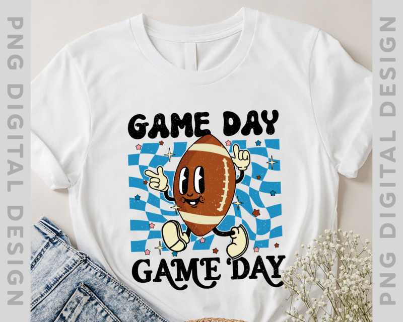 Football PNG File For Shirt, Game Day Design, Retro Football Player Gift, Football Family Gift, Sport Lover Instant Download HH