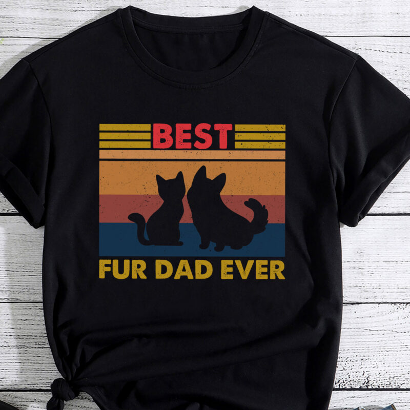 Funny Best Fur Dad Ever Vintage Retro Dog Cat Owner PC