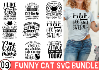 Funny Cat SVG Bundle t shirt graphic design