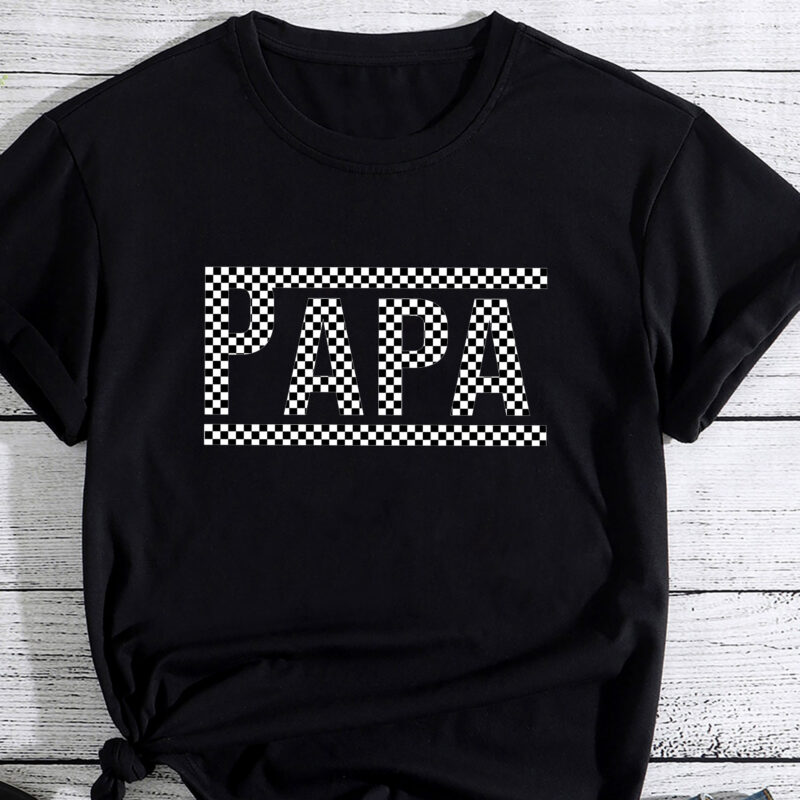 Funny Checkered Papa Black White Gift Men T-Shirt PC