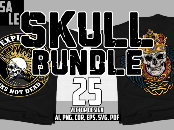 Skull bundle t shirt template vector