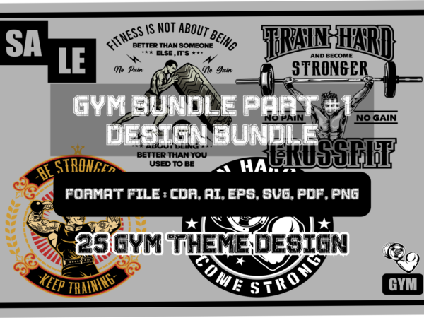 Gym bundle t shirt design template