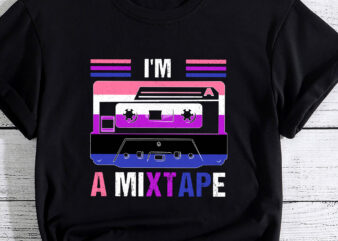 Genderfluid Pride Flag LGBTQ Month Non Binary I_m A Mixtape PC t shirt design template