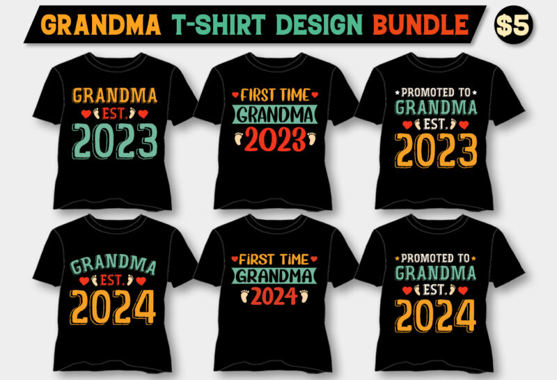 Mom Mama Mommy Mother Grandma Est T-Shirt Design Bundle