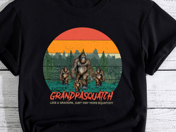 Grandpa squatch like a grandpa just way more squatchy retro pc t shirt design template