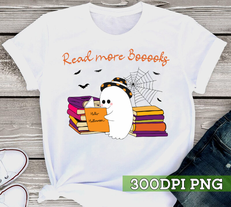 Halloween Boooooks! T-Shirt, Ghost Books Shirt, Halloween Ghost Shirt, Librarian Shirt TC 1