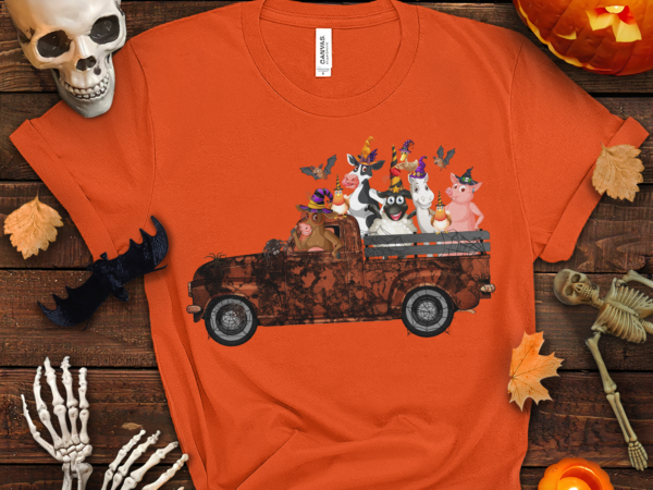Halloween farm animal png design, farming png file, halloween gift, treat or treat design, farmer gift, spooky season shirt design hh