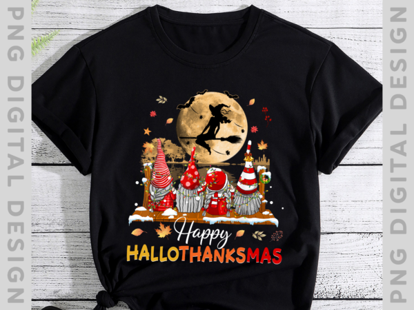 Halloween gnomes happy hallothanksmas thanksgiving christmas t-shirt png digital ph