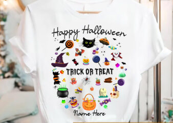 Halloween PNG Design, Trick Or Treat PNG File, Halloween Theme PNG Design, Personalized Name PNG File