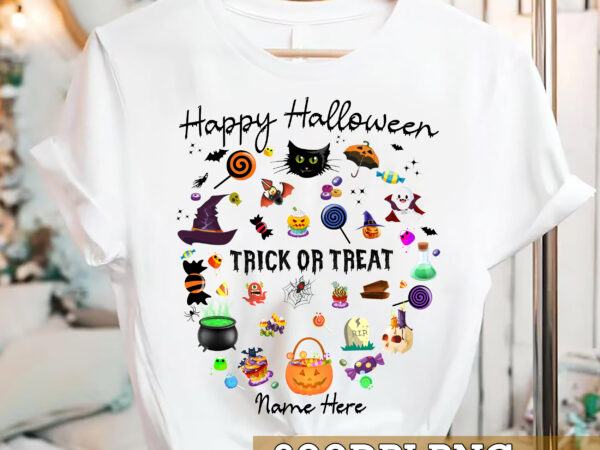 Halloween png design, trick or treat png file, halloween theme png design, personalized name png file
