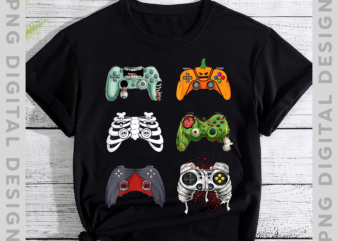 Halloween Skeleton Zombie Gaming Controllers Mummy Boys Kids Shirt, Halloween Skeleton PNG File PH graphic t shirt