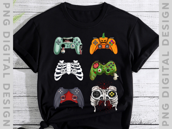 Halloween skeleton zombie gaming controllers mummy boys kids shirt, halloween skeleton png file ph graphic t shirt