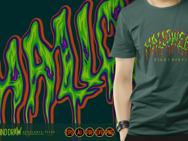 Halloween lettering word bloody effect letter illustrations graphic t shirt Halloween lettering word bloody effect letter illustrations graphic t shirt