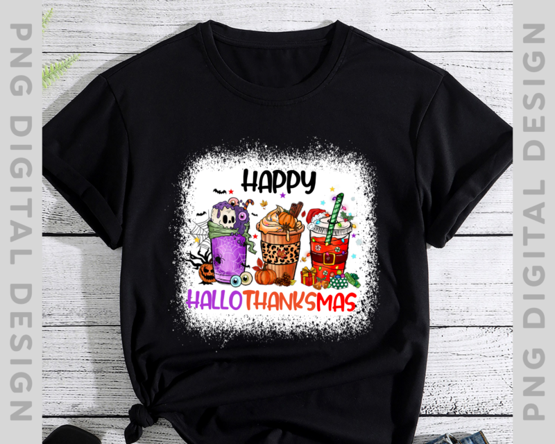 Happy Hallothanksmas Coffee Latte Halloween Thanksgiving NH
