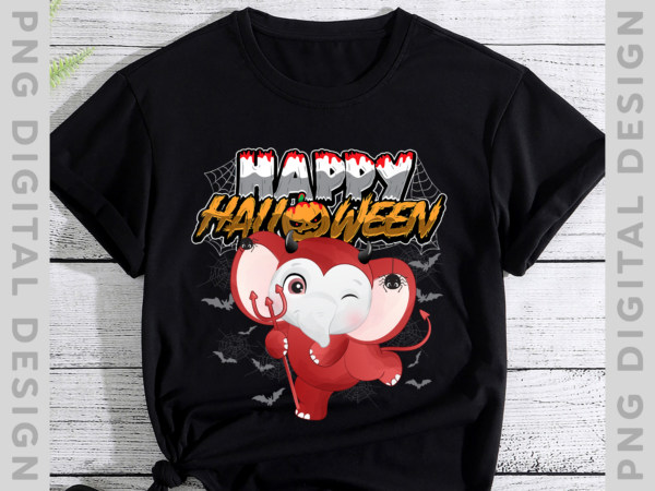 Happy halloween cute little elephant t-shirt, elephant halloween, funny halloween, elephant lover th