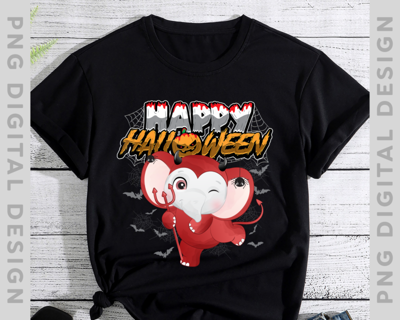 Happy Halloween Cute Little Elephant T-shirt, Elephant halloween, Funny Halloween, Elephant Lover TH