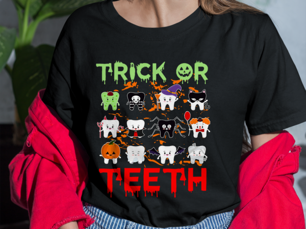 Happy halloween tooth dentist shirt, funny dentist witch dental squad shirt, dentist dental hygienist halloween costume gift, trick or teeth funny halloween ph