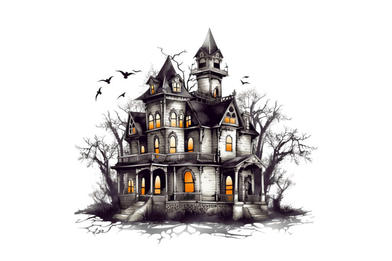 Haunted Halloween House Clipart