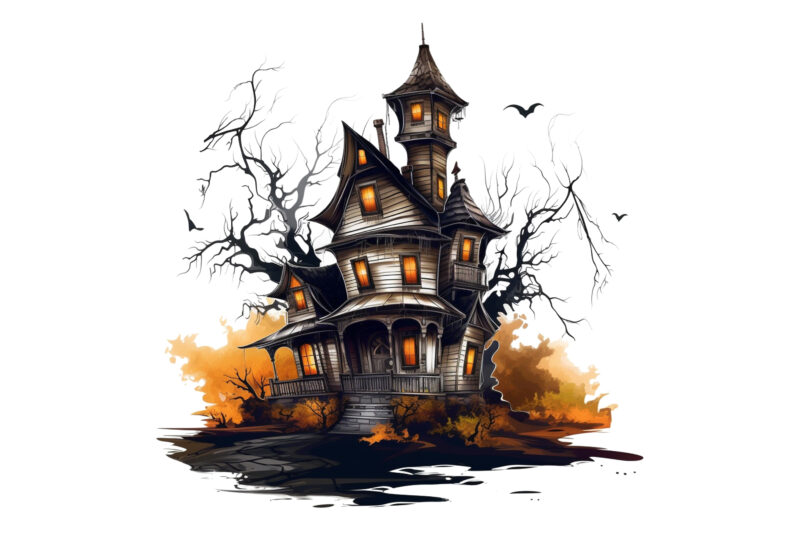 Haunted Halloween House Clipart