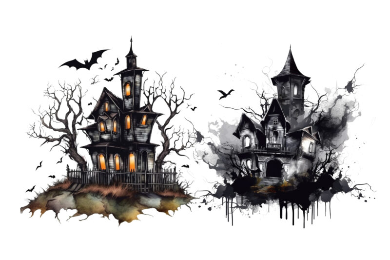 Haunted Halloween House Clipart