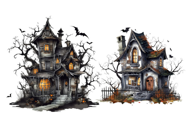 Haunted Halloween House Clipart