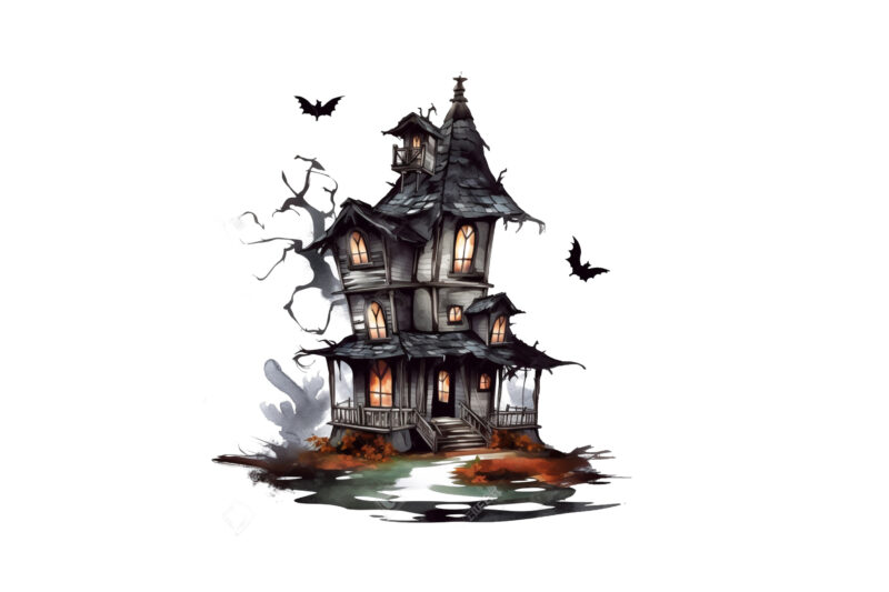 Haunted Halloween House Clipart