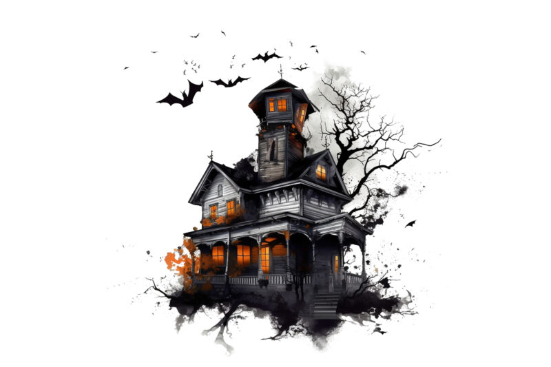 Haunted Halloween House Clipart