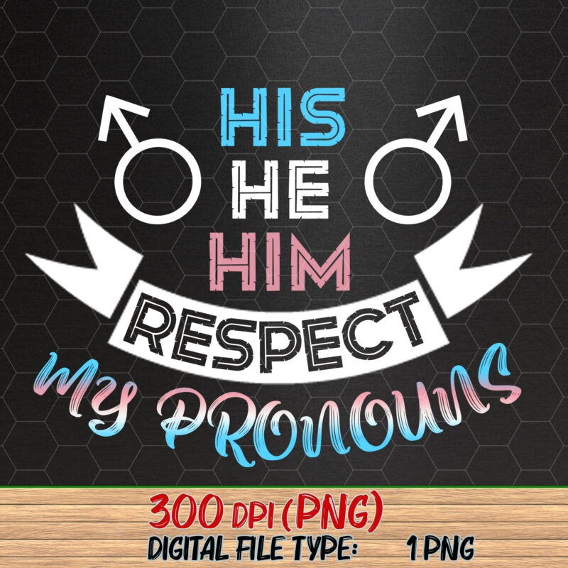 His He Him Respect My Pronouns Trans Transgender Pride Flag NC