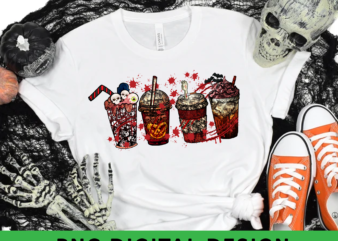 Horror Movie And Coffee Halloween Spooky Season Fall Coffee graphic t shirt