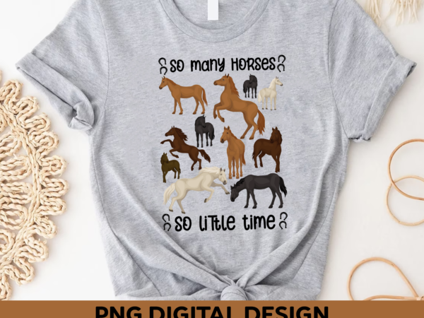 Horse png file for shirt, horse lover gift, so many horses so little time, horse rider png design, instant download hh