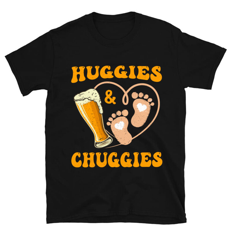 Huggies and Chuggies Funny Future Father Party Gift T-Shirt PC