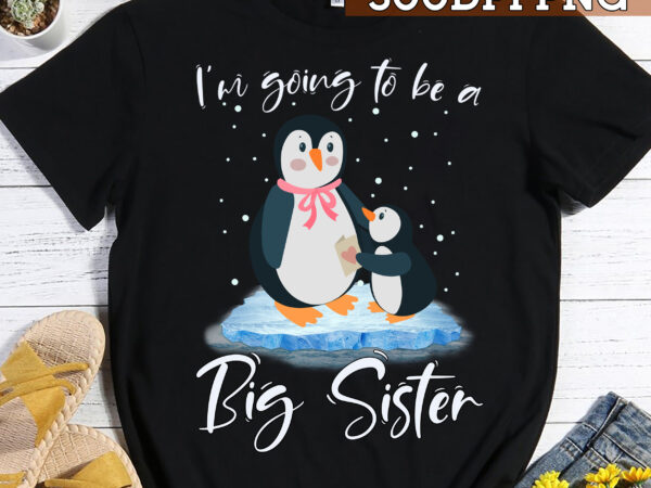 I_m going to be a big sister announcing pregnancy t-shirt, penuins big sister , family matching t-shirt th