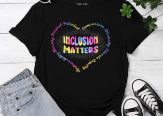 Inclusion Matters Autism Awareness Special Education Autism Mom Heart PC t shirt design for sale