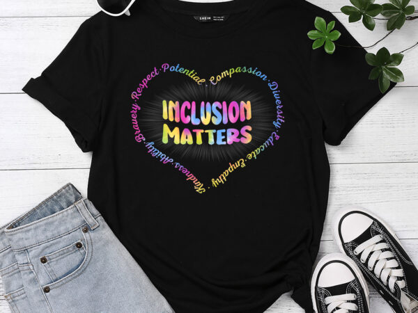 Inclusion matters autism awareness special education autism mom heart pc t shirt design for sale