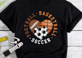 Interlocking Heart Football Basketball Soccer T-Shirt, Sport Lover, Basketball Shirt, Football shirt, Soccer T-Shirt TC