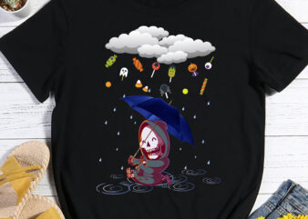 It_s Raining Halloween T-Shirt, Halloween Gift, Skeleton Umbrella, Skeleton halloween TC