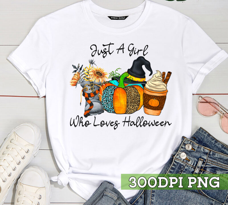 Just a Girl Who Loves Halloween Shirt, Shirts for Women, Pumpkins Shirt, Halloween shirt TC