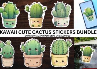 Kawaii Cute Cactus Clipart Bundle