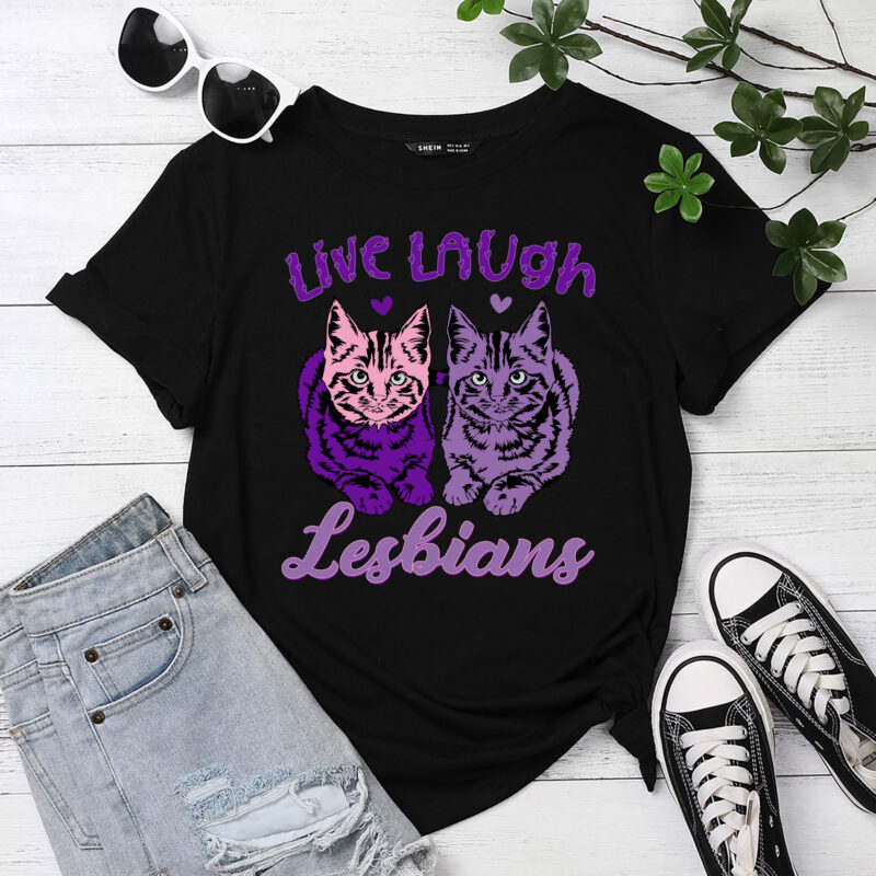 Live Laugh Lesbians Cat Couple Love is Love LGBT Parade PC