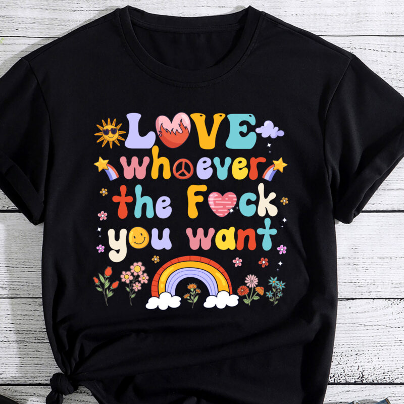 Love Whoever The F You Want, Lgbtq Flag Gay Pride Groovy PC